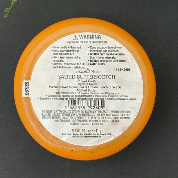 BBW Salted Butterscotch White Barn Bath & Body Works 3 Wick Candle - Picture 10 of 10